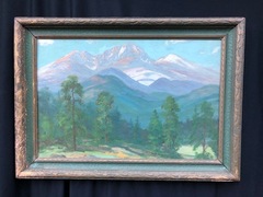 Original Large David Sterling Oil Painting. Signed in the Artist's Hand Lower Left. Original Studio Label on Reverse.